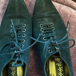 Vintage black suede shoes. Size N/A